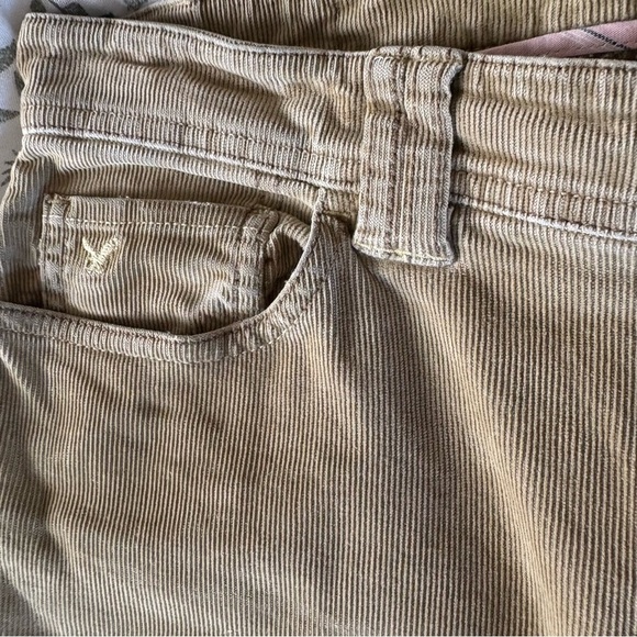 VTG American Eagle Outfitters Tan Corduroy Flare Jeans Size 6 Low Rise Y2K - Picture 7 of 11